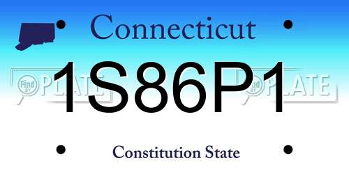 1S86P1 Connecticut License Plate