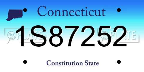 1S87252 Connecticut License Plate