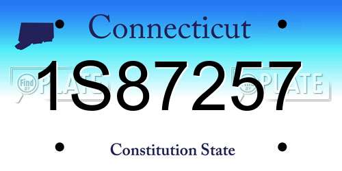 1S87257 Connecticut License Plate