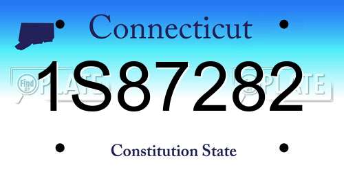 1S87282 Connecticut License Plate