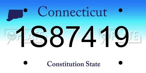1S87419 Connecticut License Plate