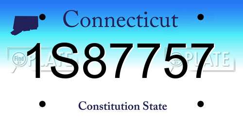 1S87757 Connecticut License Plate