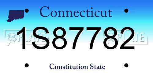 1S87782 Connecticut License Plate