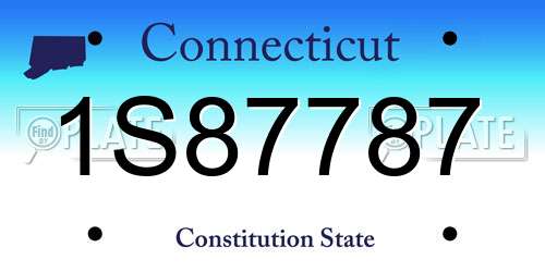 1S87787 Connecticut License Plate