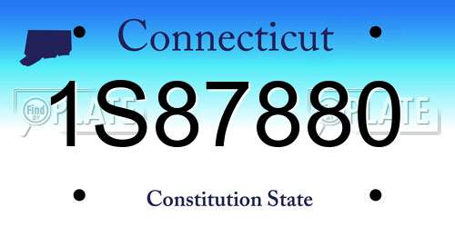 1S87880 Connecticut License Plate