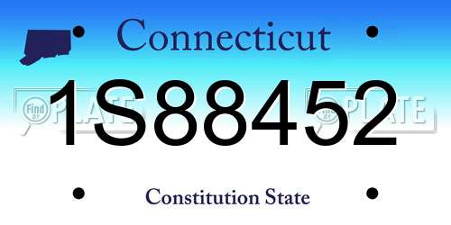 1S88452 Connecticut License Plate