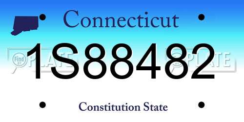 1S88482 Connecticut License Plate