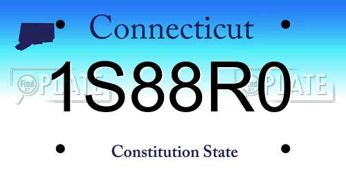 1S88R0 Connecticut License Plate