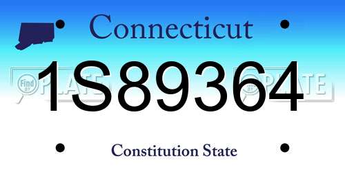 1S89364 Connecticut License Plate