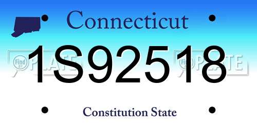 1S92518 Connecticut License Plate