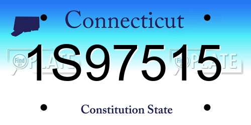 1S97515 Connecticut License Plate