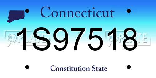 1S97518 Connecticut License Plate