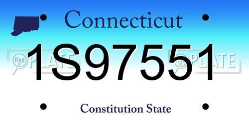 1S97551 Connecticut License Plate