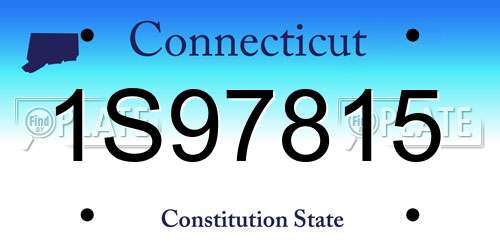 1S97815 Connecticut License Plate