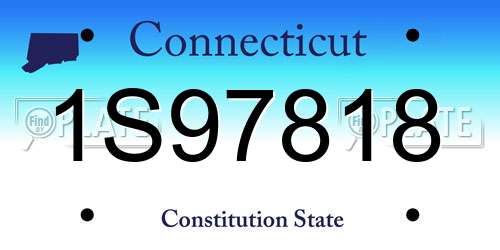 1S97818 Connecticut License Plate