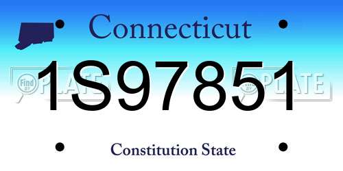 1S97851 Connecticut License Plate