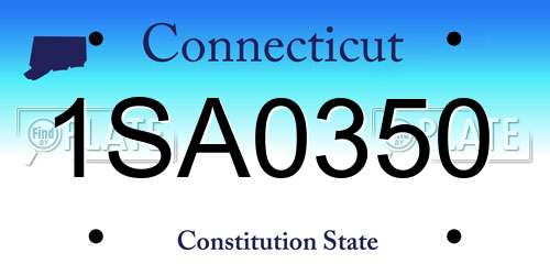 1SA0350 Connecticut License Plate