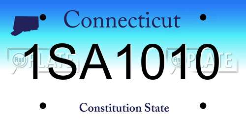 1SA1010 Connecticut License Plate