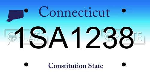 1SA1238 Connecticut License Plate