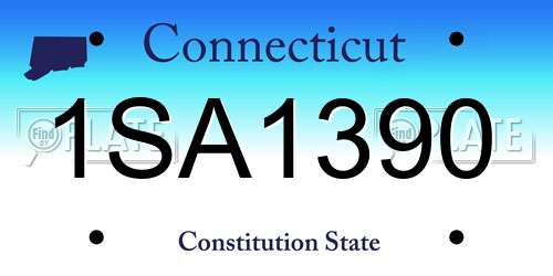 1SA1390 Connecticut License Plate