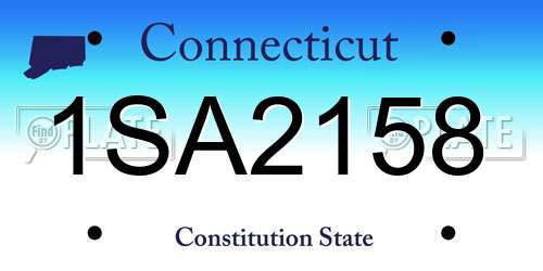 1SA2158 Connecticut License Plate