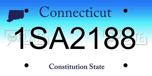 1SA2188 Connecticut License Plate