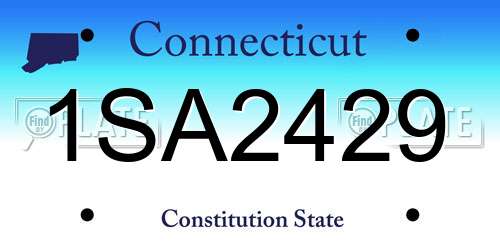 1SA2429 Connecticut License Plate