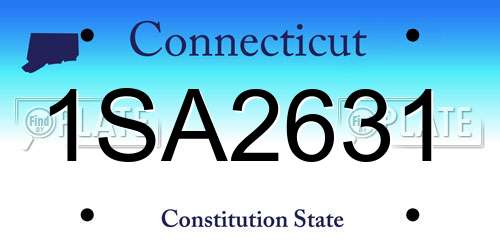 1SA2631 Connecticut License Plate
