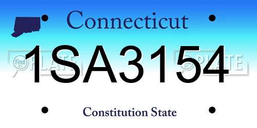 1SA3154 Connecticut License Plate
