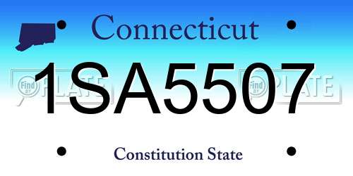 1SA5507 Connecticut License Plate