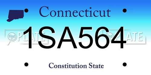1SA564 Connecticut License Plate