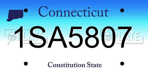 1SA5807 Connecticut License Plate