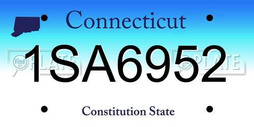 1SA6952 Connecticut License Plate