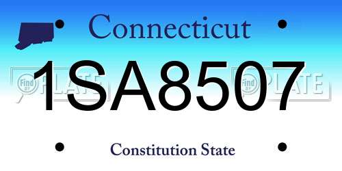 1SA8507 Connecticut License Plate