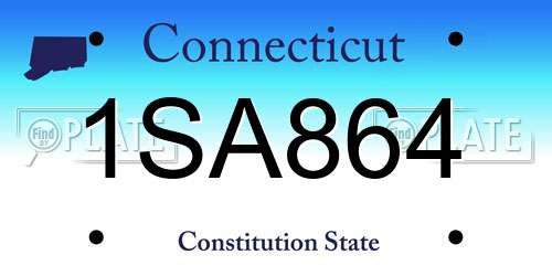 1SA864 Connecticut License Plate