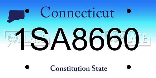 1SA8660 Connecticut License Plate