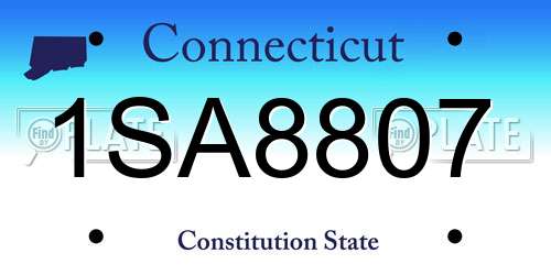 1SA8807 Connecticut License Plate