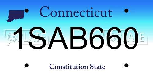1SAB660 Connecticut License Plate