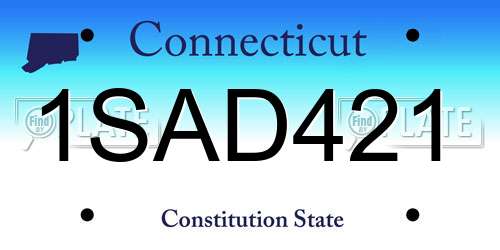 1SAD421 Connecticut License Plate