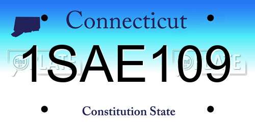 1SAE109 Connecticut License Plate