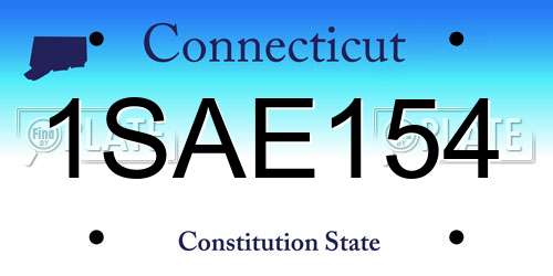 1SAE154 Connecticut License Plate