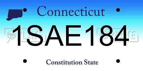 1SAE184 Connecticut License Plate
