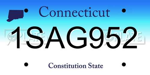 1SAG952 Connecticut License Plate