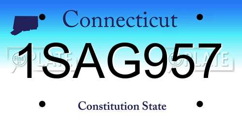 1SAG957 Connecticut License Plate