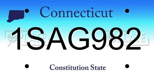 1SAG982 Connecticut License Plate