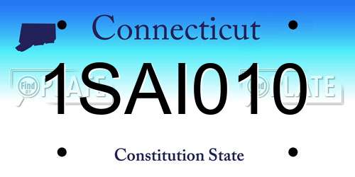 1SAI010 Connecticut License Plate