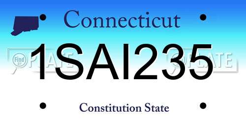 1SAI235 Connecticut License Plate
