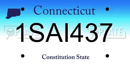 1SAI437 Connecticut License Plate
