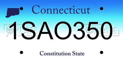 1SAO350 Connecticut License Plate