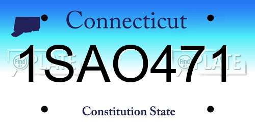 1SAO471 Connecticut License Plate
